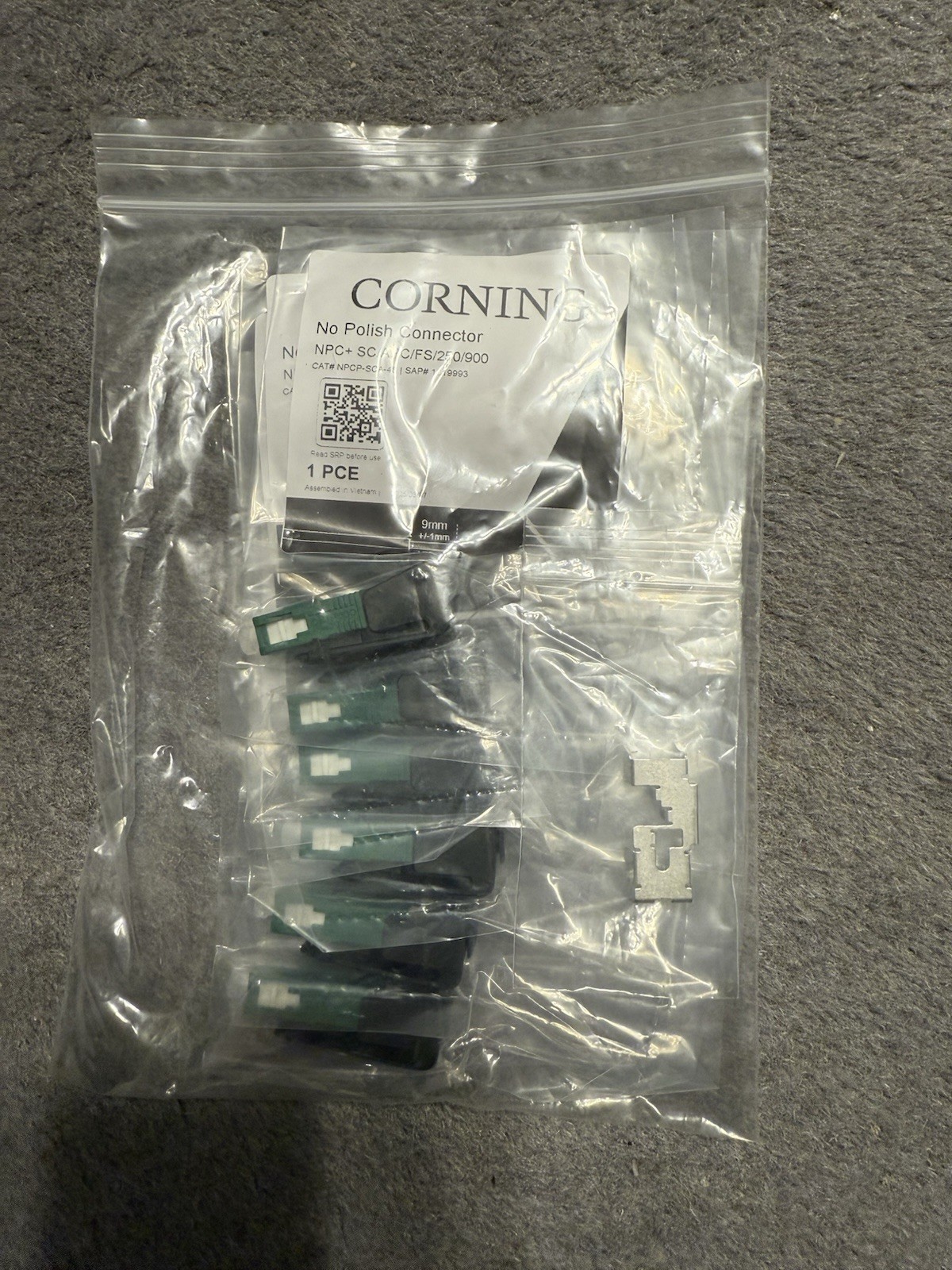Corning NPCP-SCA-6 NPC+ SM SC/APC FS No Polish Connector, 6/Pk