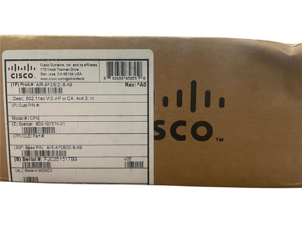 Cisco Air-AP2802I-B-K9 Aironet 2802I Wireless Access Point New Sealed Box