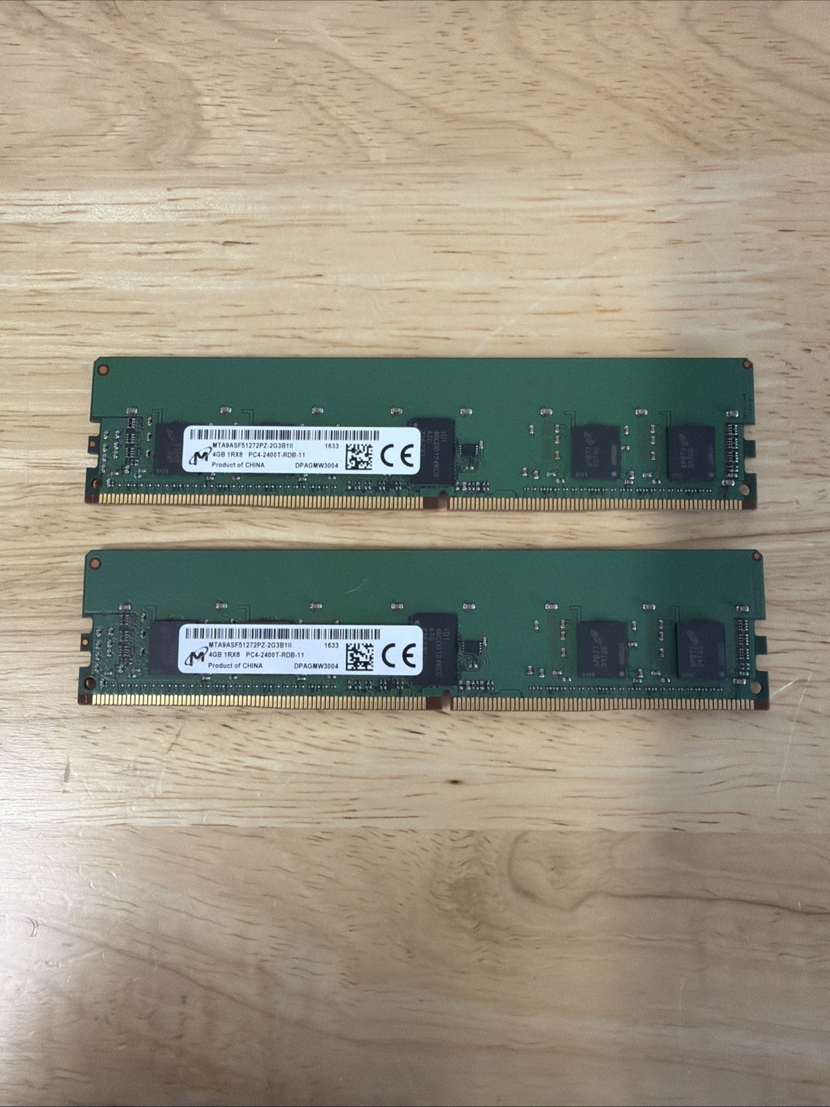 2x Micron 4GB 1RX8 PC4-2400T-RDB-11 ECC REG Server Memory MTA9ASF51272PZ-2G3B1Il