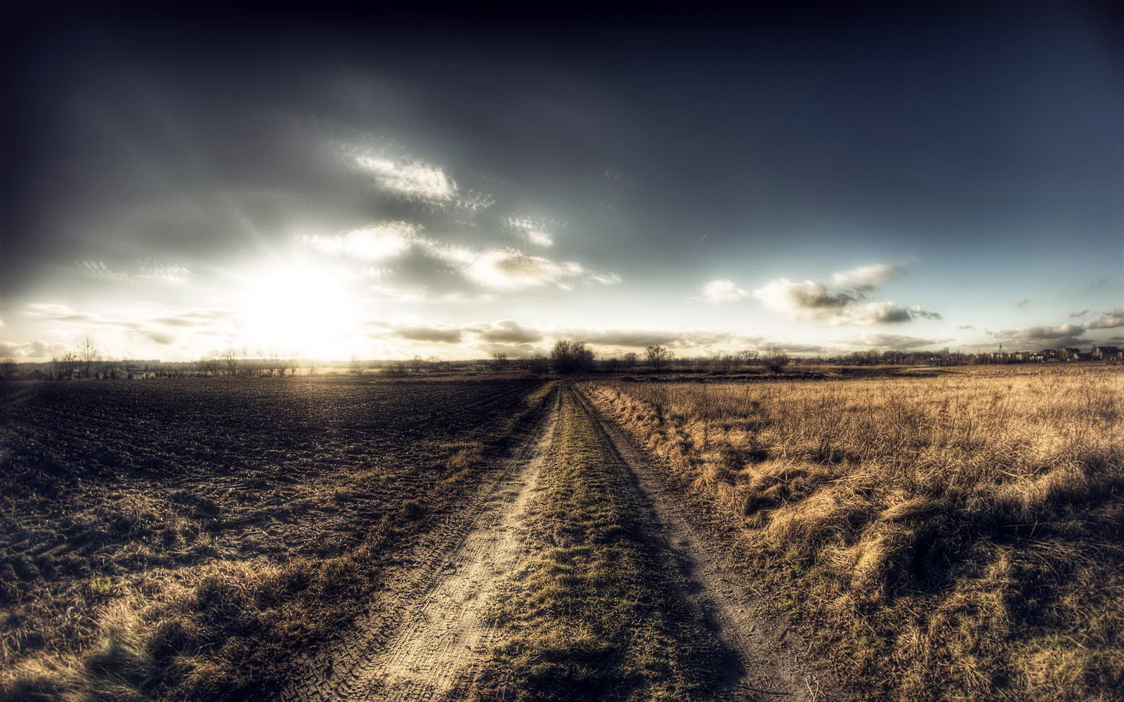 Landscape road sunlight clouds sky Custom Gaming Mat Desk