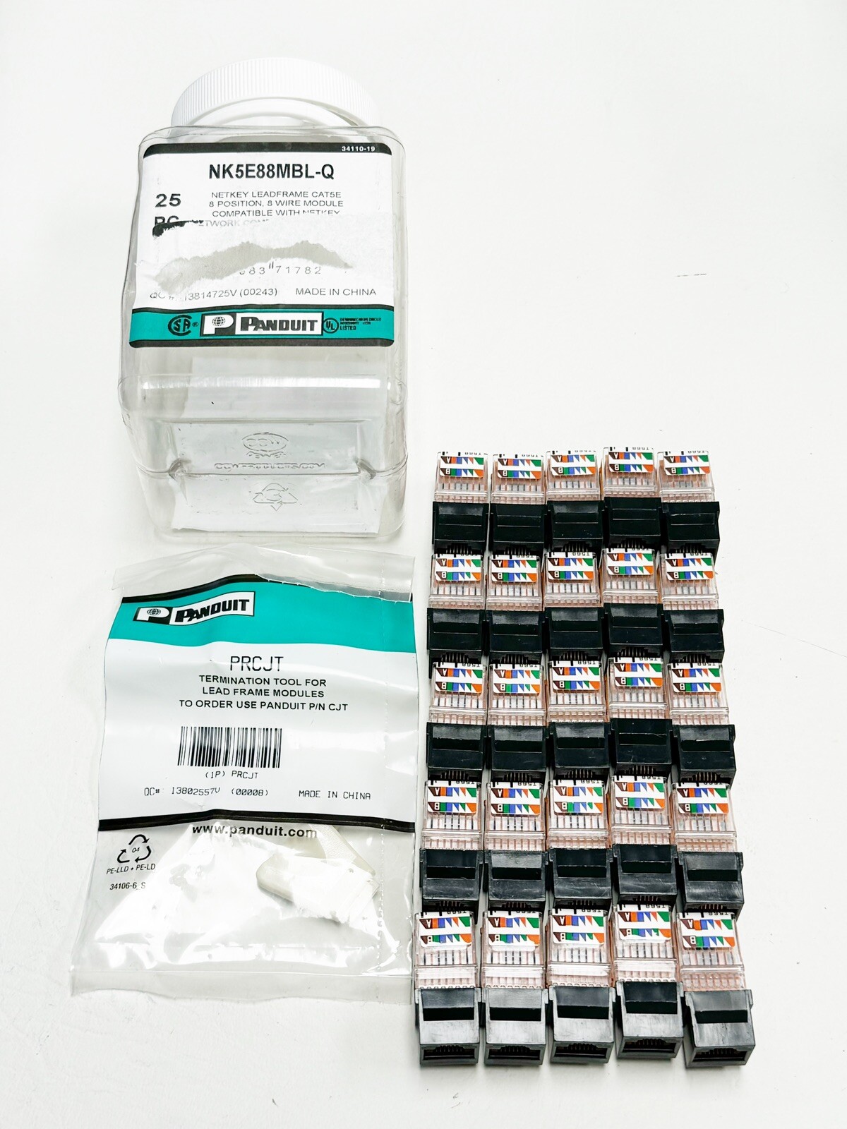 25pcs Panduit NK5E88MBL-Q Netkey Leadframe CAT5E 8 Position 8 Wire Module