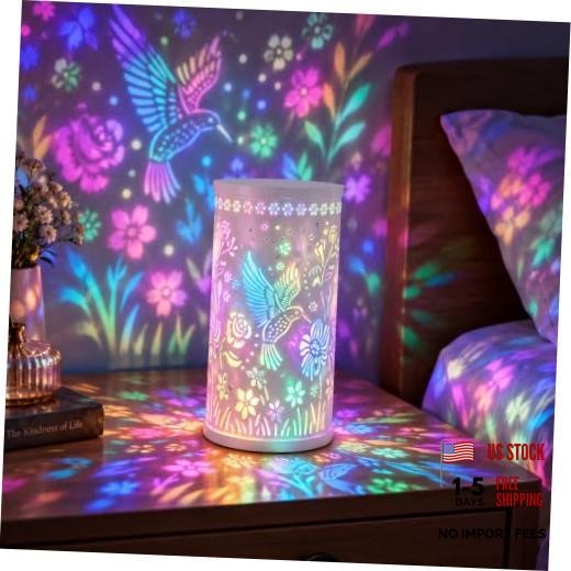 Hummingbird Projector Rotating Night Light USB Ideal Girls Gift Humming White