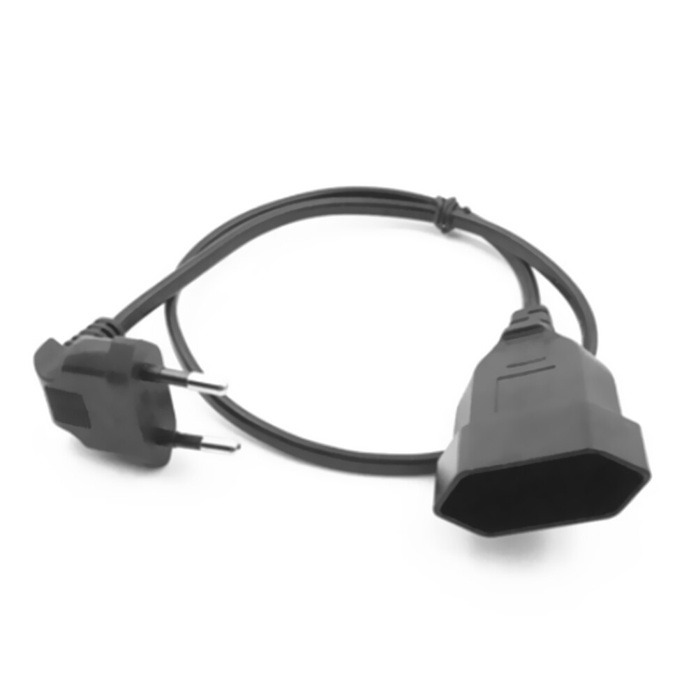 1PCS 0.6M EU Power Adapter Cord 90 Degree Angled European Round 2Pin Male、