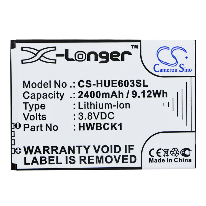 Battery Li-ion / 3.8V / 2400mAh Type HWBCK1 for Huawei 601HW, Huawei 603HW