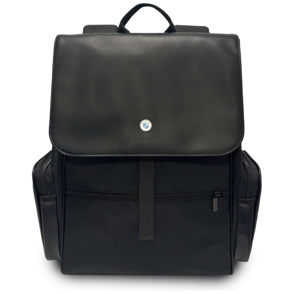 BMW Backpack 15" Rucksack Notebook Laptop Tablet Side Pockets Metal Logo