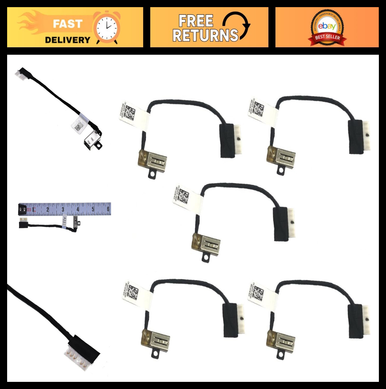 5x Replacement DC Power Jack Charging Port Cable for Dell Inspiron & Vostro Mode