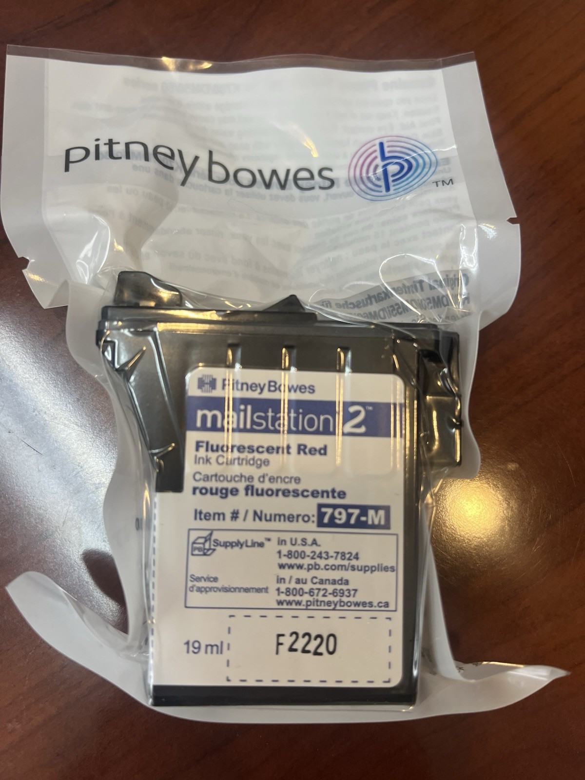 Pitney Bowes 797-M Fluorescent Red Ink Cartridge  MailStation 2