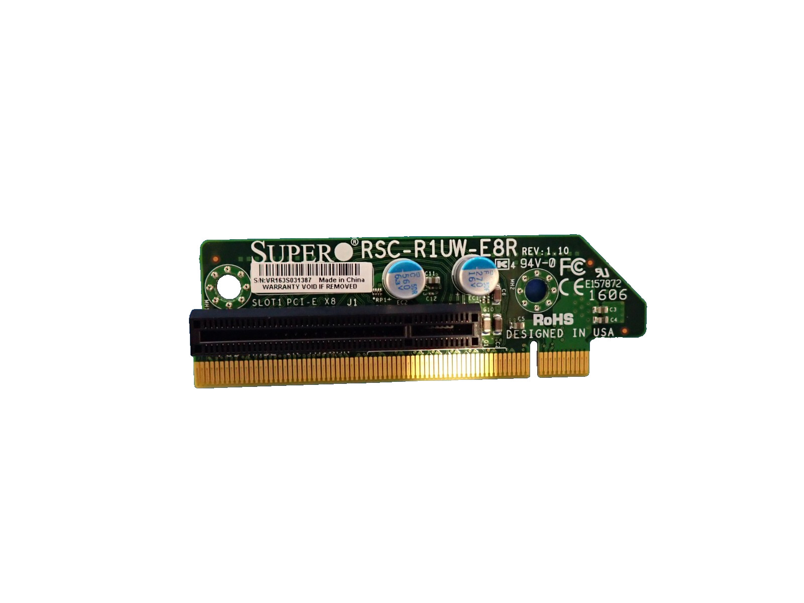 Lot of 10 Supermicro RSC-R1UW-E8R WIO 1U RHS 1x PCI-Express x8 Server Riser Card