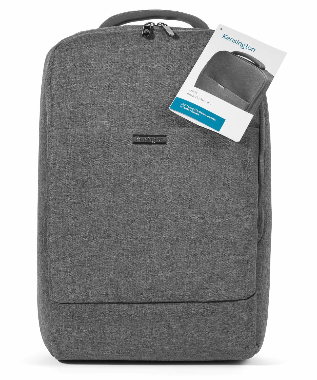Kensington LM150 Laptop Case Backpack for 15.6-Inch Laptop 10" Tablet, Cool Grey