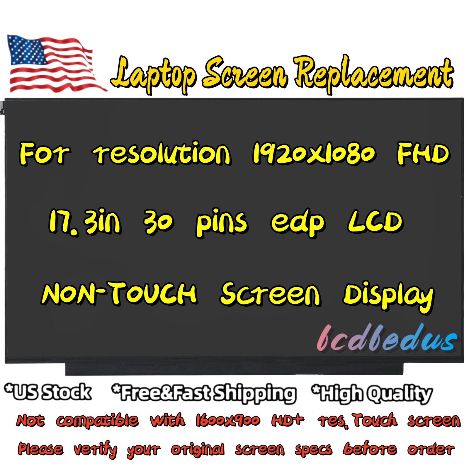 17.3'' For HP 17-CP0700DX 30 Pins FHD New Screen Replacement LCD Display Panel