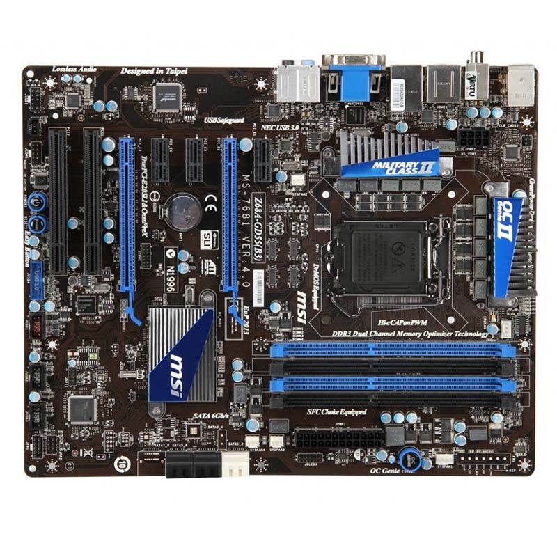 For MSI Z68A-GD55 B3 ATX 1155 Pin DDR3 32G Z68 Motherboard Tested OK
