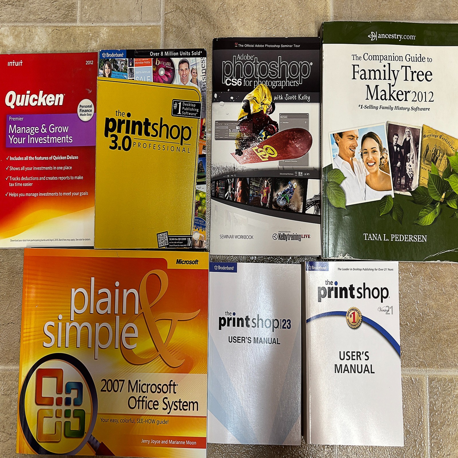 Vintage Office Software Lot - MS Office 97 Pro, Windows 7, Print Shop Deluxe