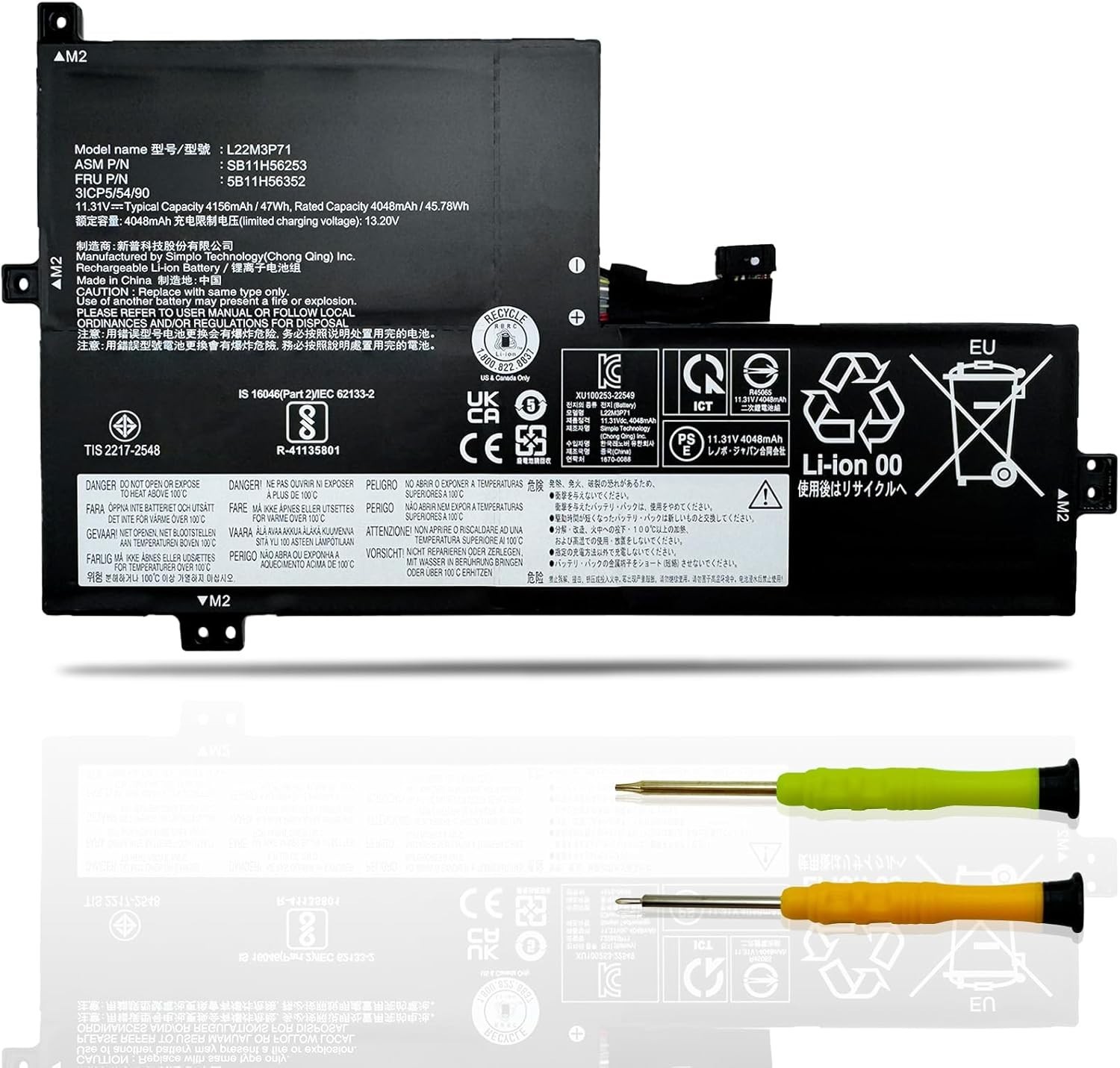 L22M3P71 Laptop Battery Replacement for Lenovo 100w 300w 500w Yoga Gen 4 2023