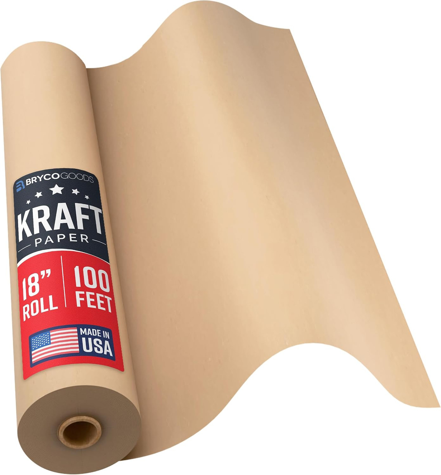 18 Inch x 1200 Inch Brown Kraft Packing Paper Roll Art Craft Shipping Bulletin