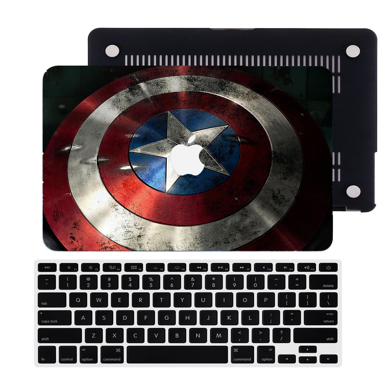2in1 Captain America Shield Paints Matte Hard Case Cover For New Macbook Pro Air