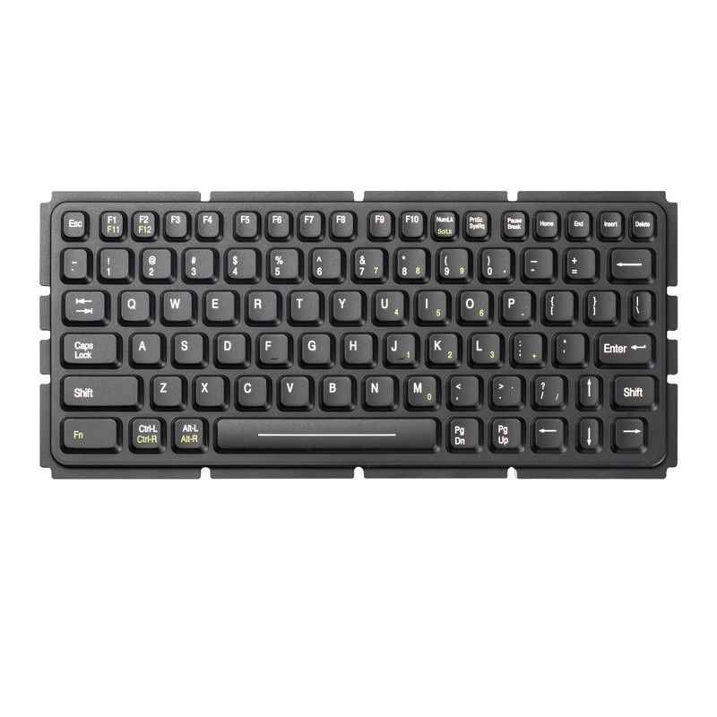 Panel Mount 81 keys IP66 Waterproof Medical Silicone Keyboard With Metal Base