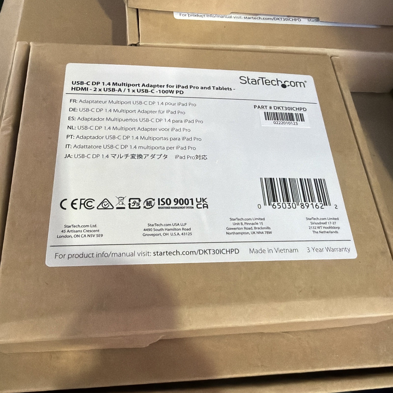 Brand New StarTech USB-C Multiport Adapter  HDMI 100W PD IPad Pro/tablets/etc