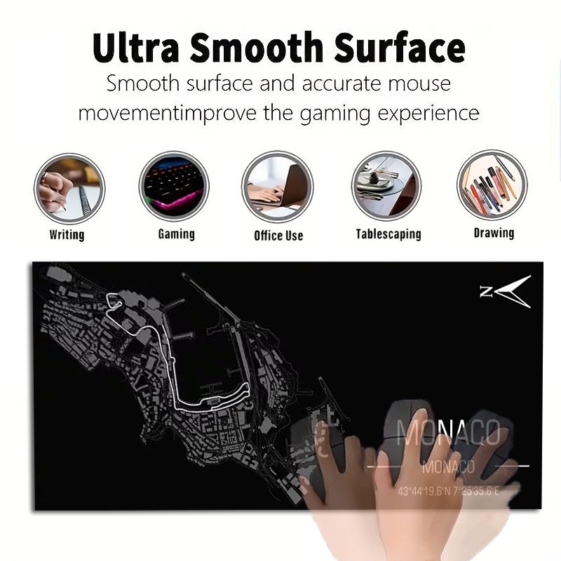 1pc 1pcs Large Monaco Racing Circuit Mouse Pad & Desk Mat Suitable for Gaming,
