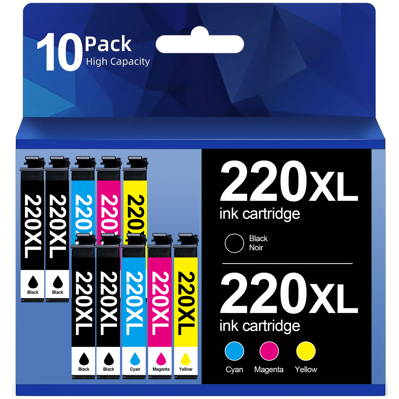 10PK 220XL T220XL Ink Cartridge For Epson WorkForce WF-2750 WF-2760 WF-2630