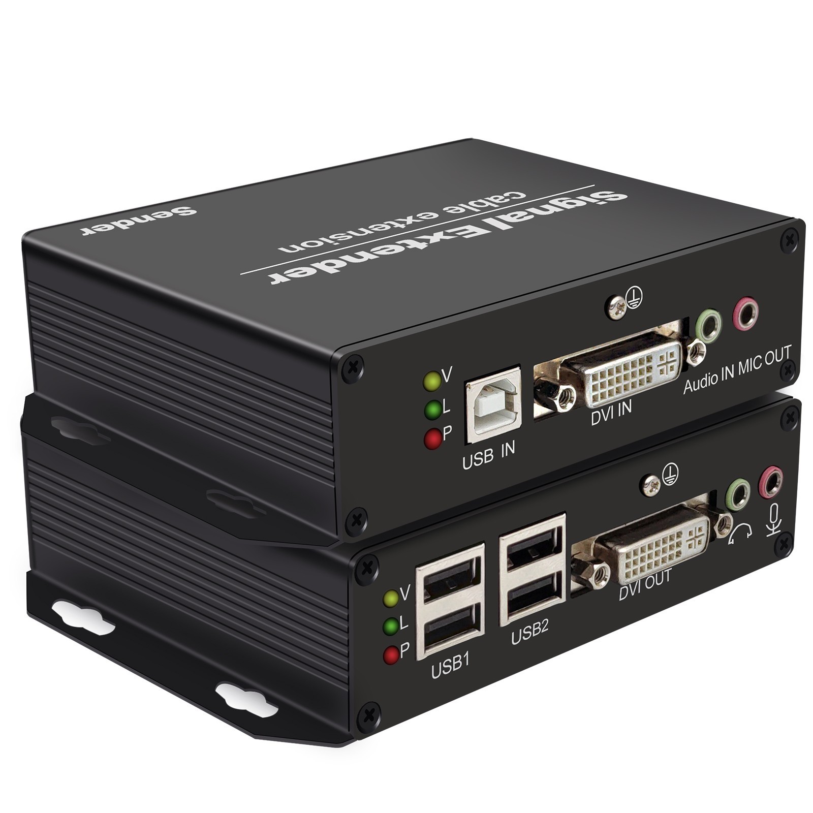 4K DVI KVM Extender Over Fiber Optic – 20km (12.4 Miles) Long Range, 4X USB 2.0