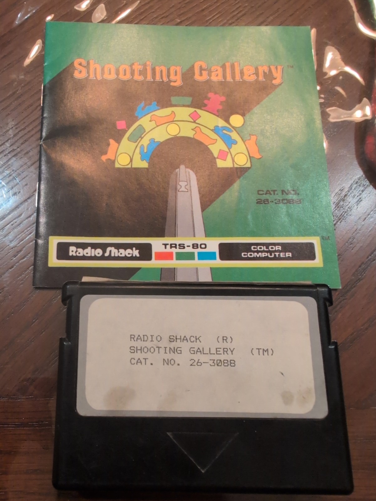 Radio Shack TRS-80 CoCo Shooting Gallery Cartridge Rare Early Generic Text Label