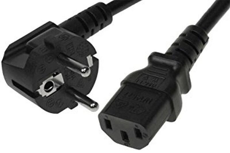 C13 Power Cord EU Type Plug 5ft PC-C13-EU-180CM 6-feet European 2 Prong to C13