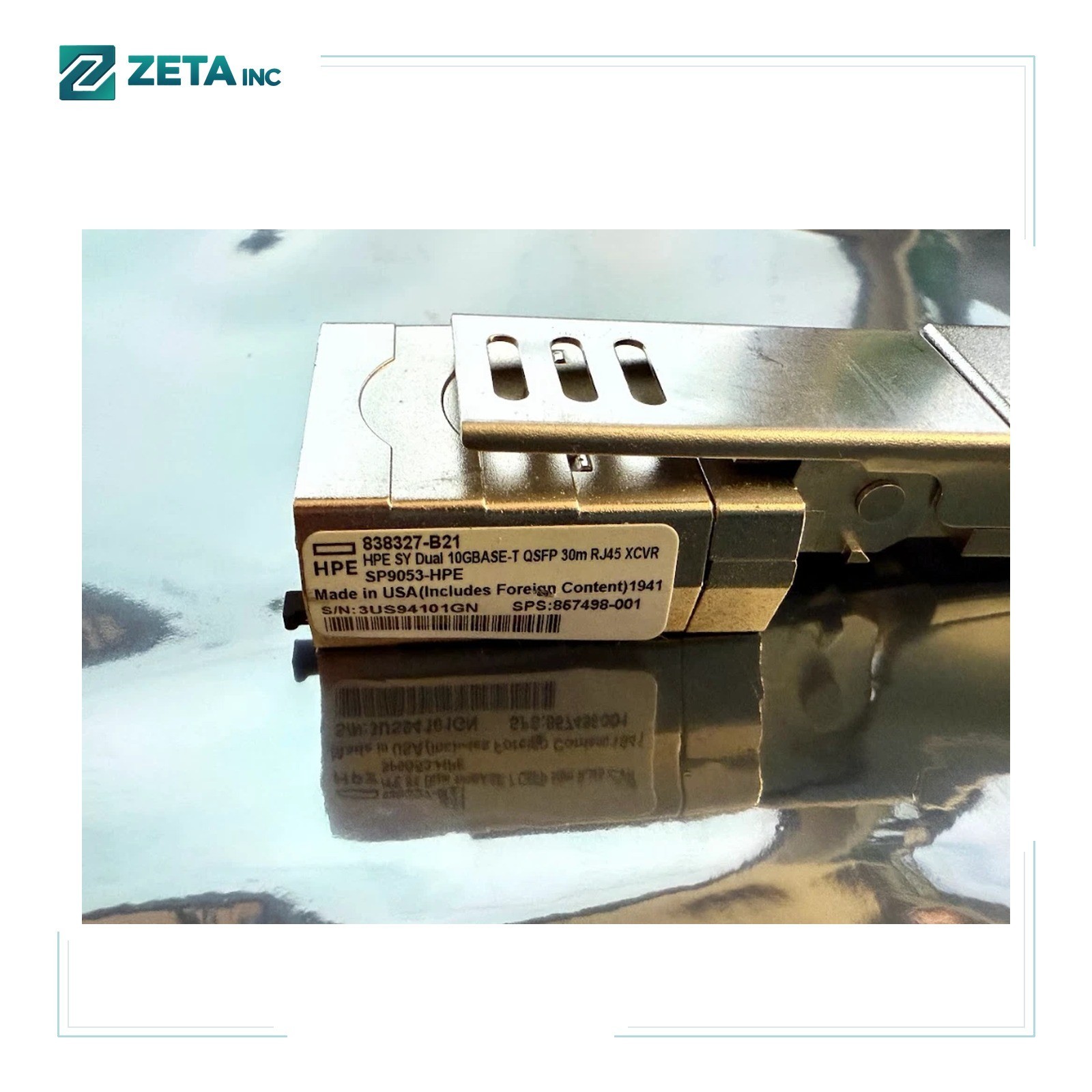 838327-B21 HPE Synergy Dual 10GBASE-T QSFP+ 30M RJ-45 Transceiver 857498-001