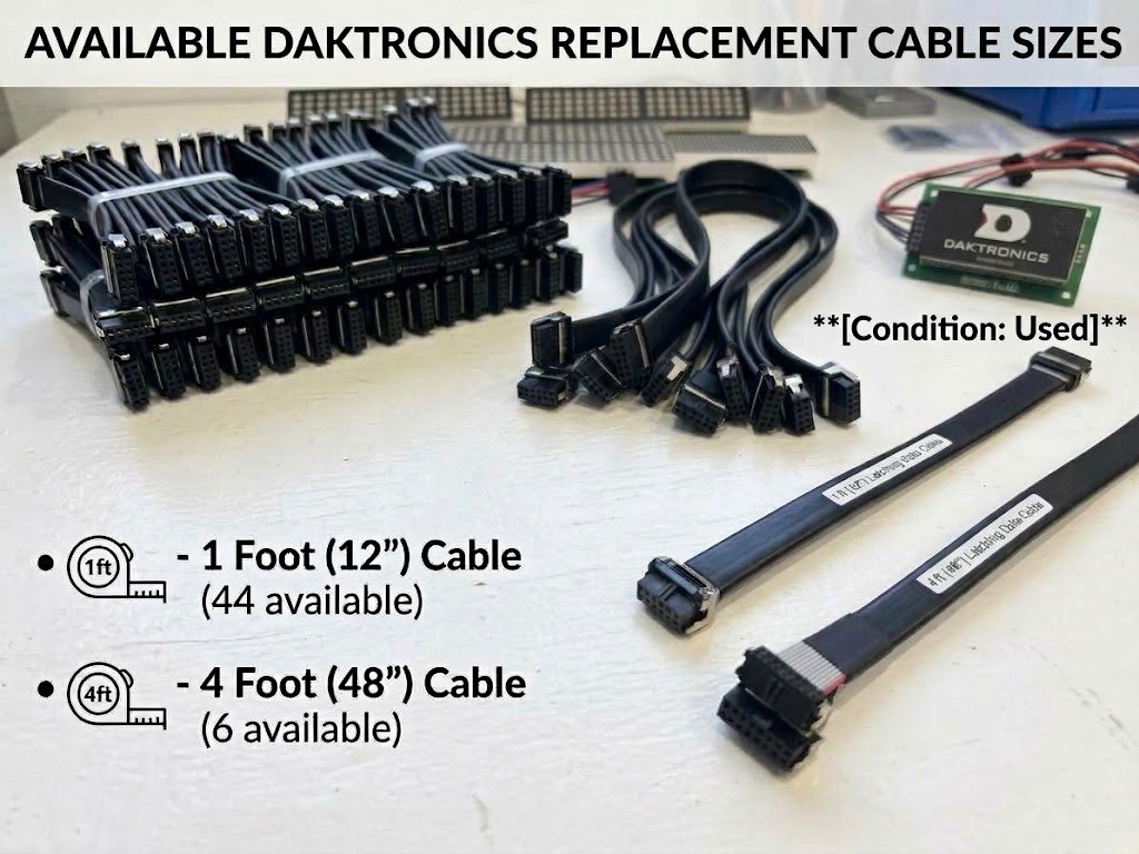 Daktronics 14-Pin Ribbon Cable 1ft Latching Signal Data Wire Scorer's Table Used