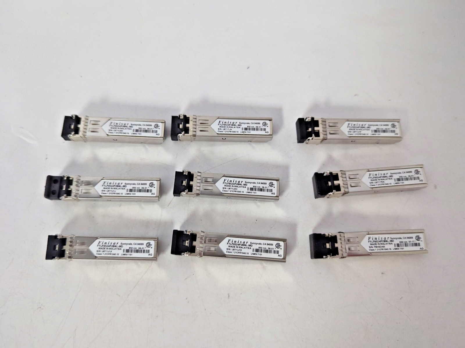 LOT OF 9 FINISAR FTLF8524P2BNL-MD 850nm
