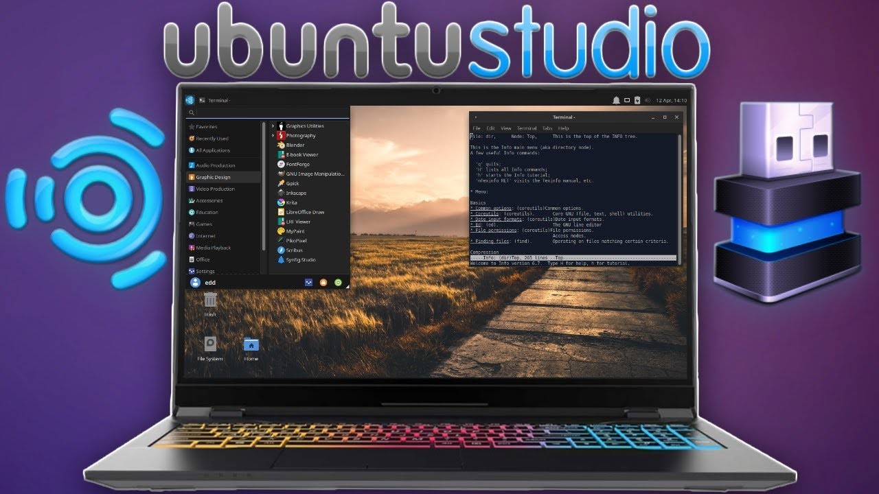 Ubuntu Studio 25.10 32GB USB(A) Key Canada Only for AMD and Intel 64 bits