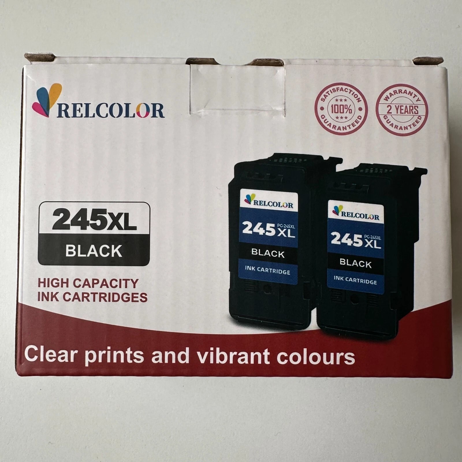 NEW Relcolor 245XL Black Ink Cartridges 2-Boxes Compatible w/ Canon -Exp 4/2026
