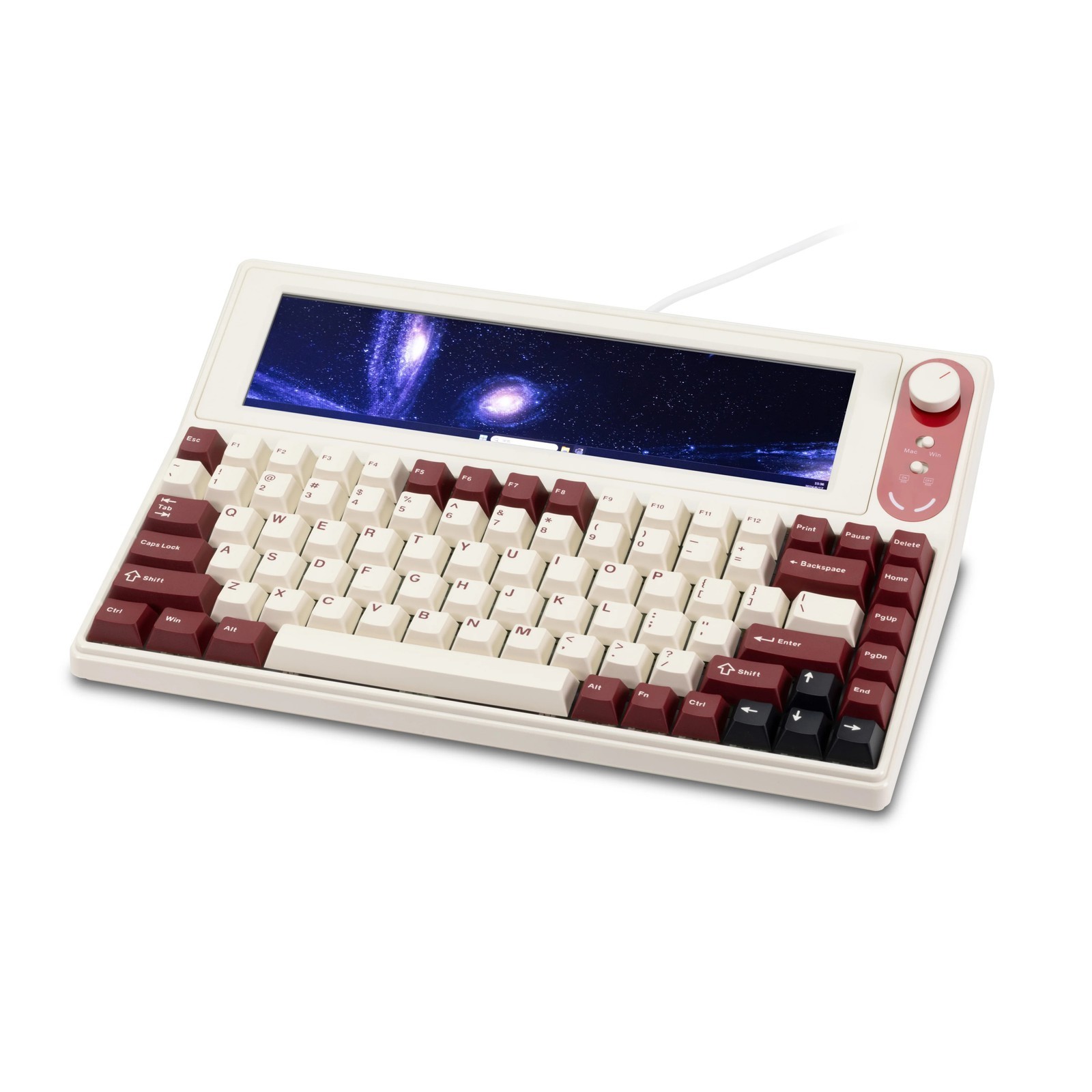 AJAZZ AKP846 10.1" Touch Display Mechanical Keyboard White Brand New Japan