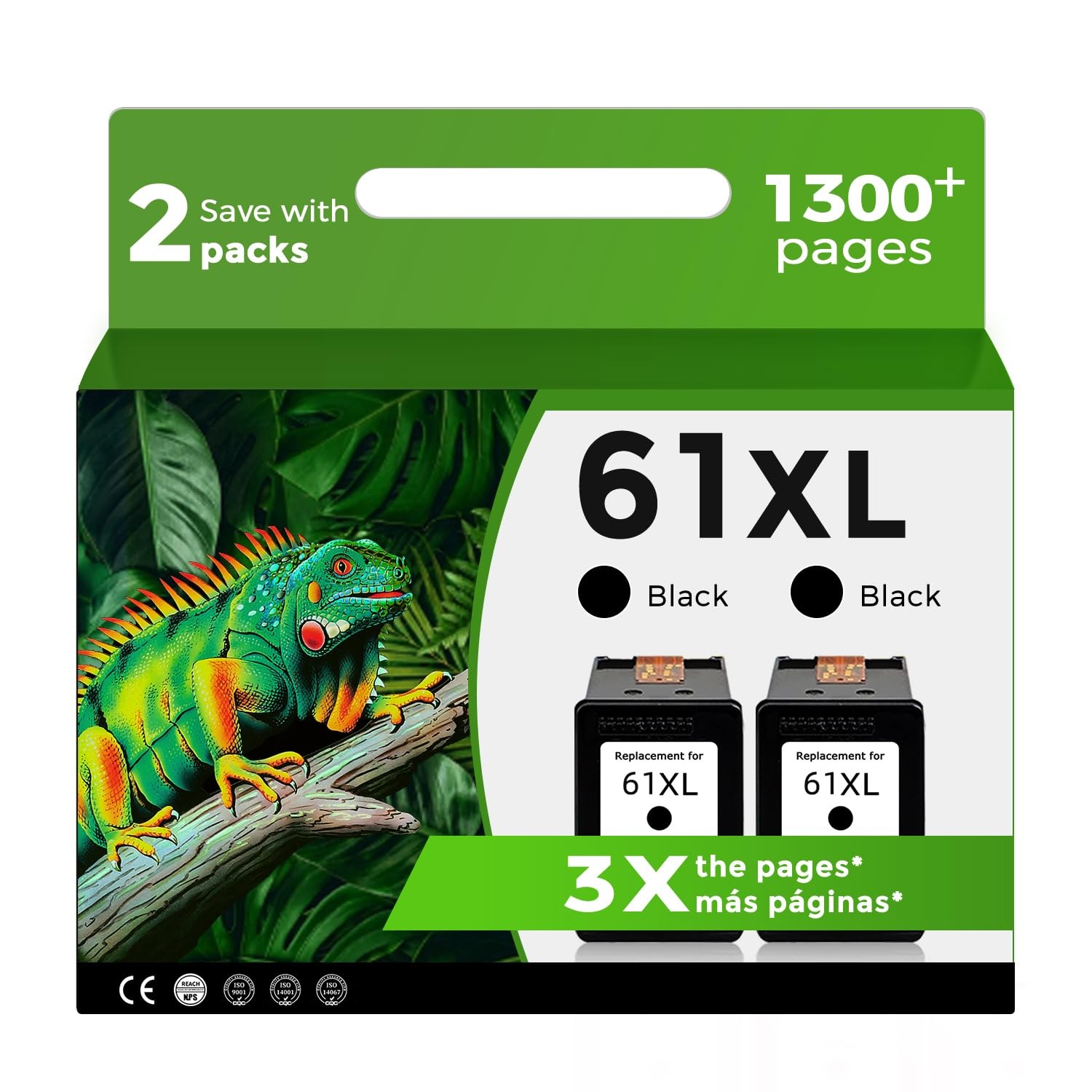 61XL Black Ink Cartridge Compatible for HP Ink 61 XL HP61 HP61XL 5530 4500