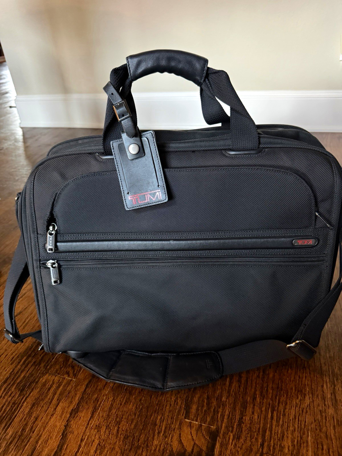TUMI Alpha Black Ballistic Nylon Medium Expandable Laptop Briefcase Business Bag