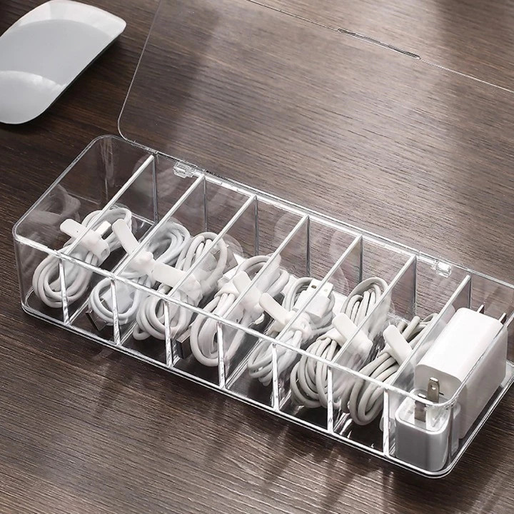 Data Cable Storage Box & Cable Management Organizer