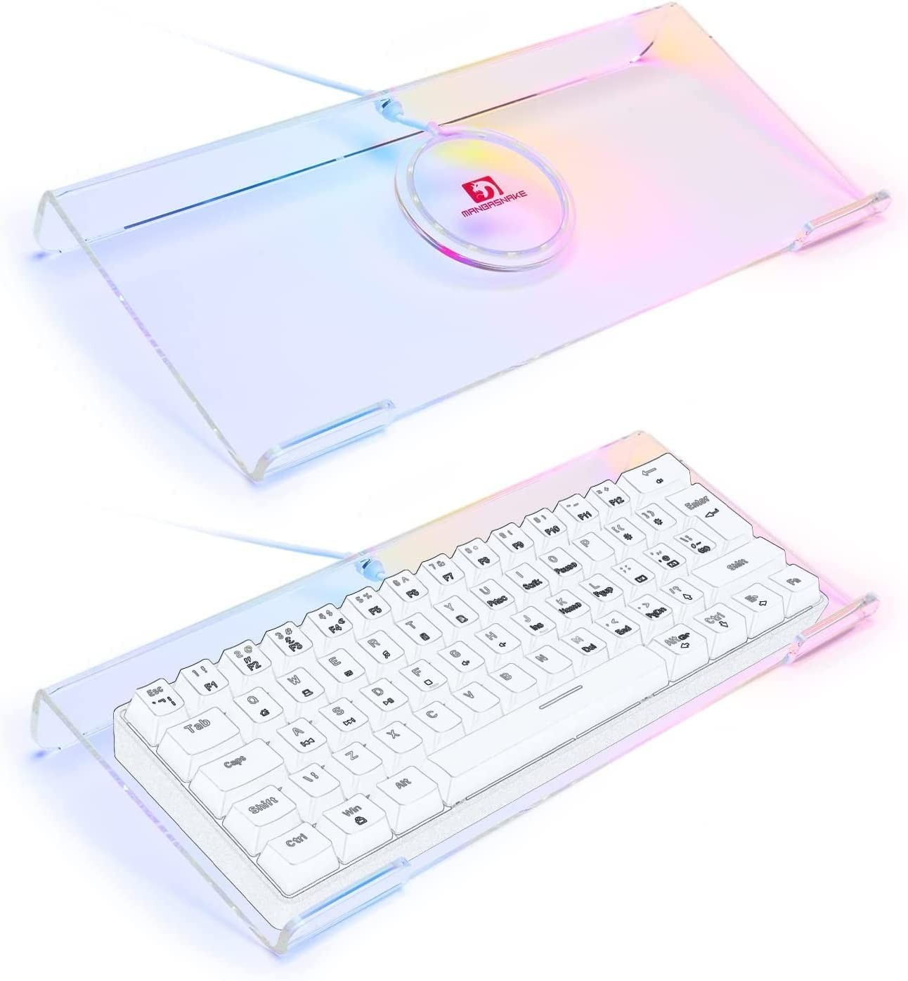 Acrylic Computer Keyboard Holder,366 Kinds RGB Compact Keyboard Tray,Gaming K...
