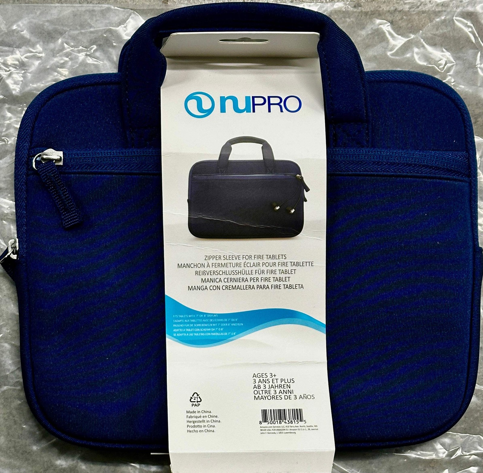 NuPro Zipper Sleeve for Fire Kids Edition 7" 8" Tablets