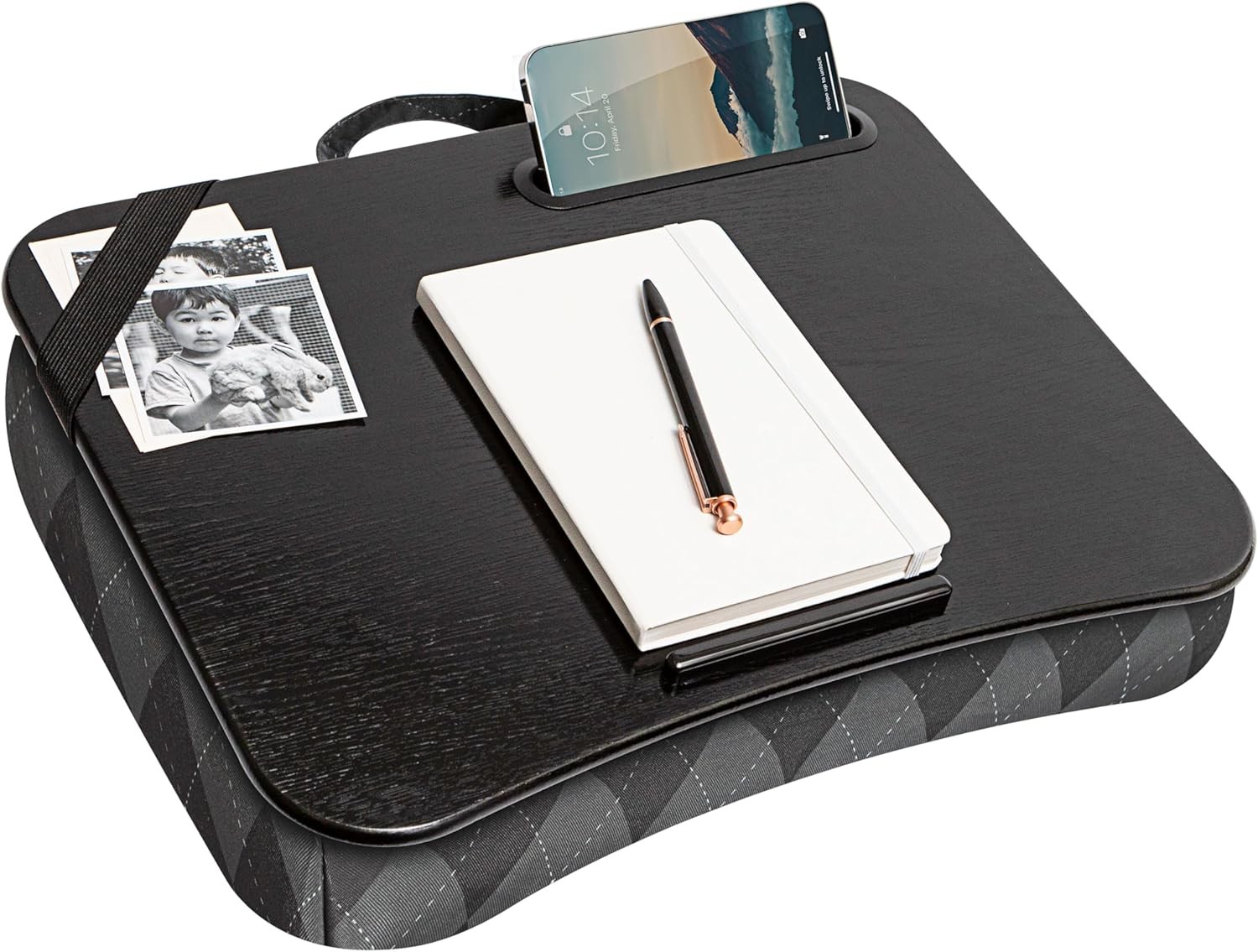 Designer Lap Desk - Gray Argyle Fits 15.6" Laptops
