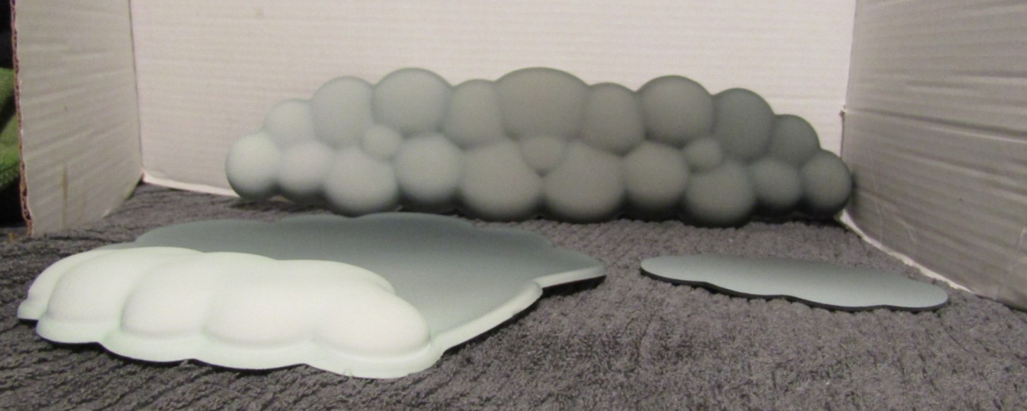 GEKUCAP Cloud Keyboard Wrist Rest Set 3pc Ergonomic Memory Foam Pain Relief New