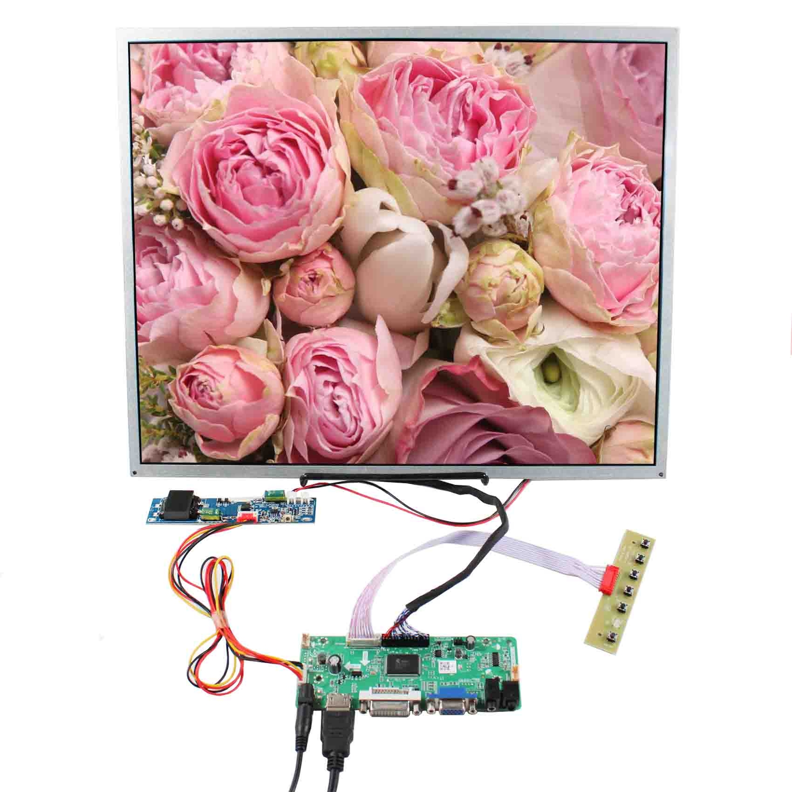 DVI VGA HD LCD Controller Board 19 in 1280x1024 1000cd LCD High Brightness
