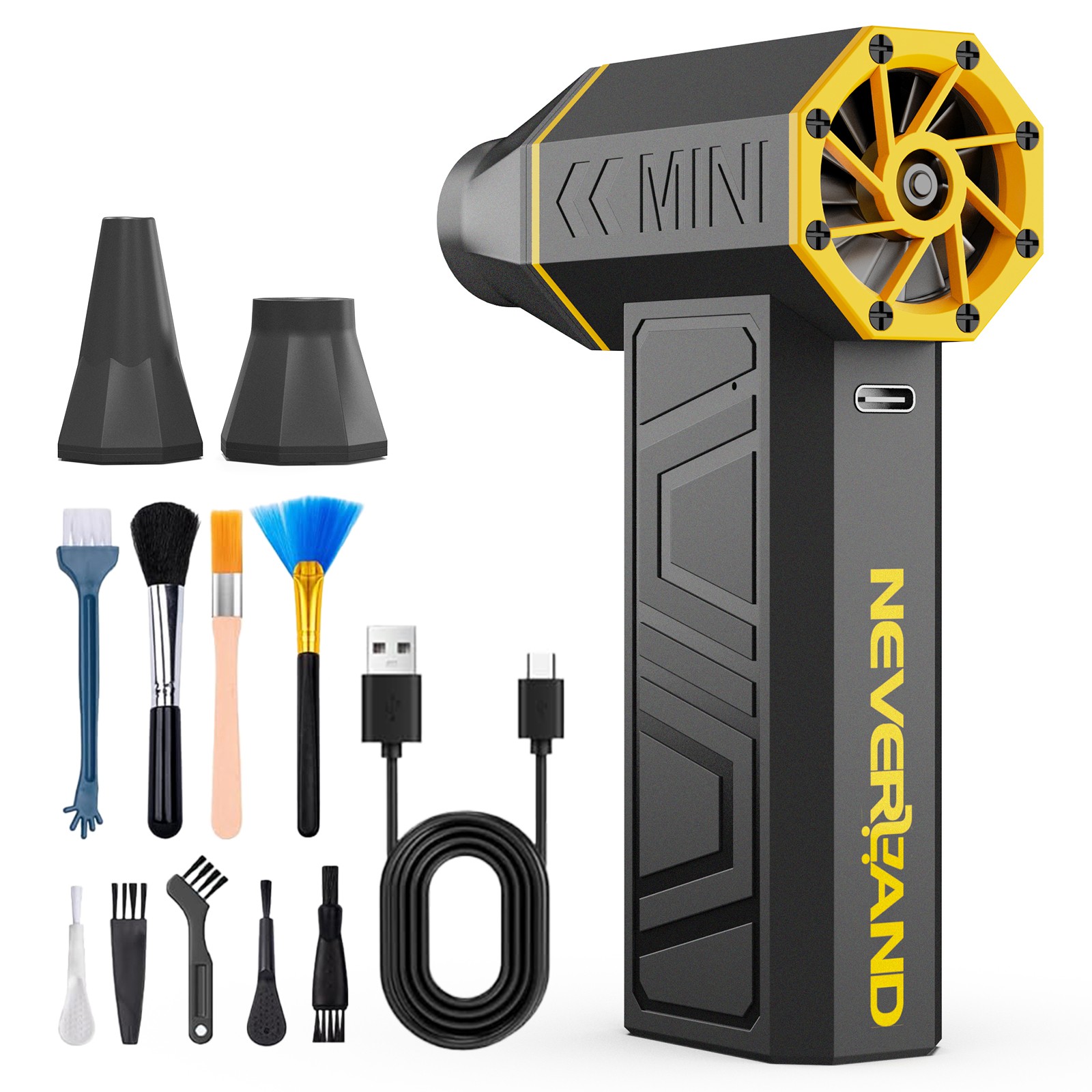 Portable Cordless Compressed Air Duster Mini Blower Cleaner 180,000 RPM 4 Speed