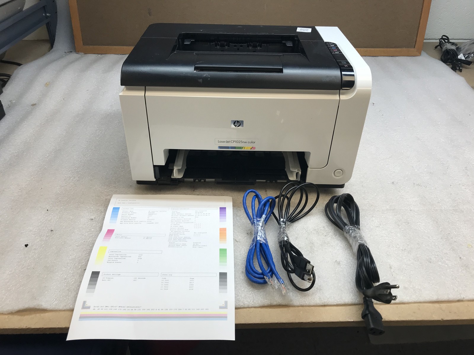 HP LaserJet CP1025nw Color Laser Printer WIFI Toner 3K Page Count - Tested