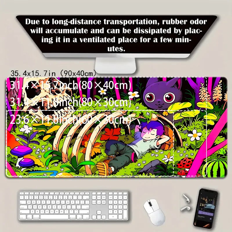 1pc Thickened Anti-Slip Gaming Mouse Pad, Lockstitch Design for Durability and