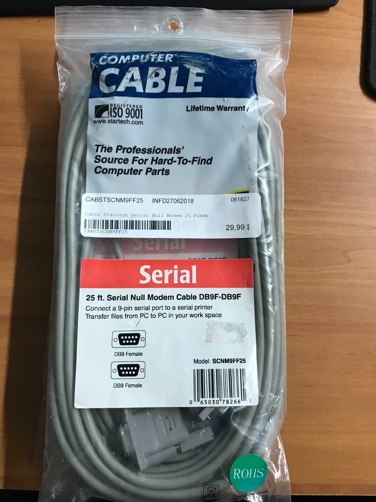 Startech 25 ft Cross Wired DB9 Serial Null Modem Cable - F/F - SCNM9FF25
