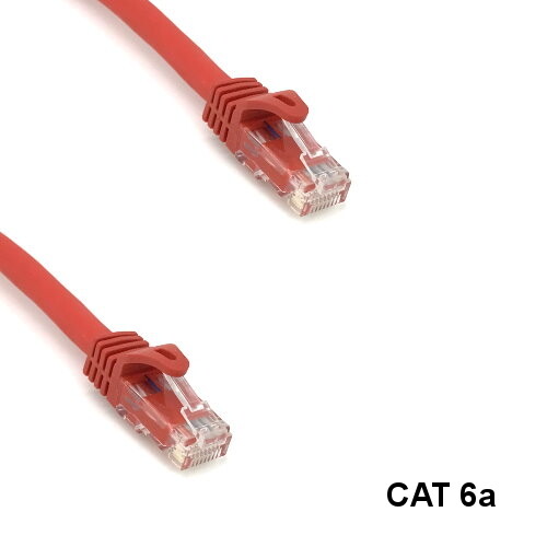 Kentek Red 6ft Cat6A UTP Cable 24AWG 600MHz RJ45 Ethernet Router Pure Copper
