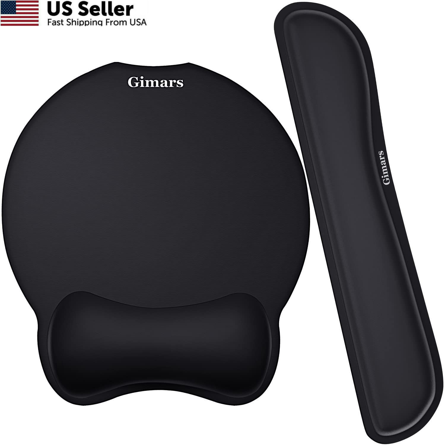 Gimars Upgrade Enlarge 2-piece set (keyboard rest+mouse pad with rest), Black