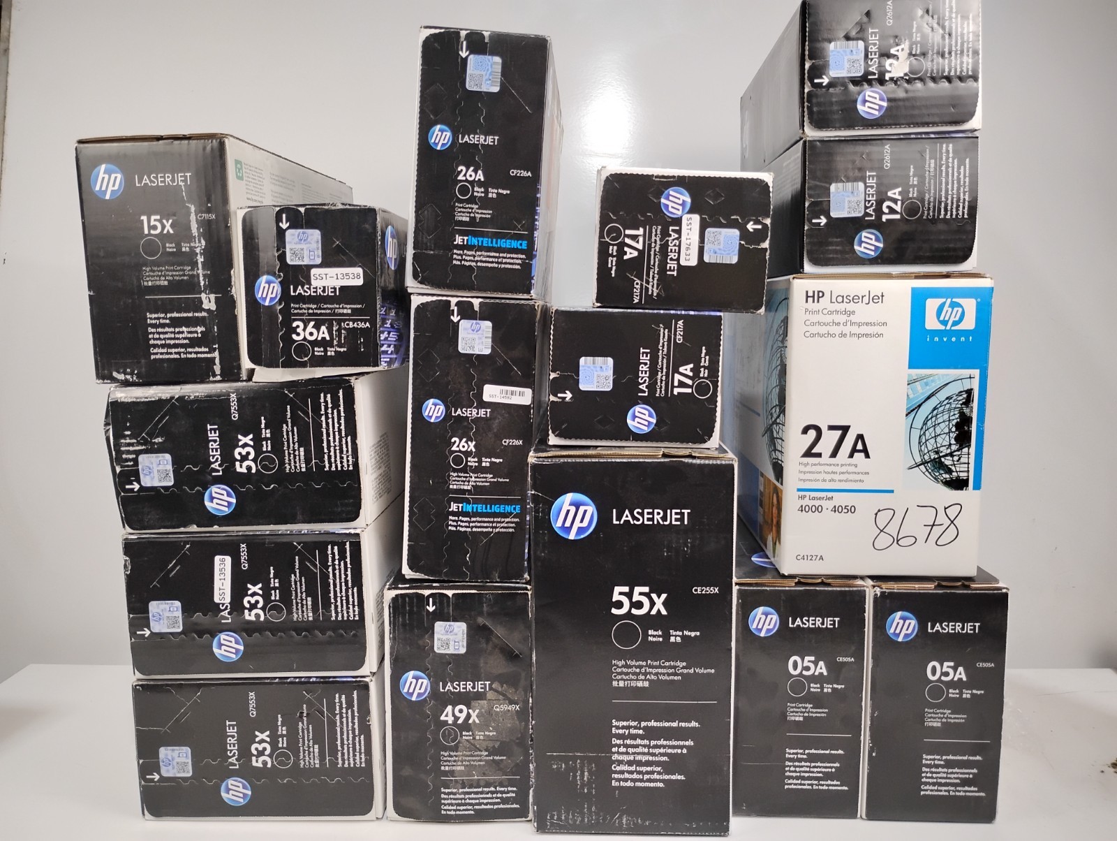 NO TARIFF Lot Genuine HP Ink LaserJet Toner Cartridges NEW 27a 55x 53x 12a 65xl