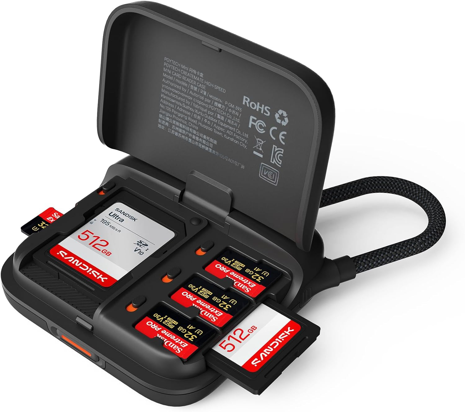Mini SD Card Reader Case, 2-In-1 UHS-II SD 4.0/Micro SD Card Reader | Createmate