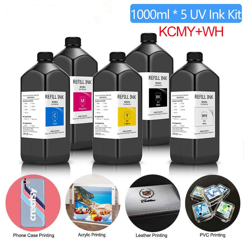 5x1000ml LED UV Ink For Epson L800 L805 L1800 1390 1400 4800 7800 9800 