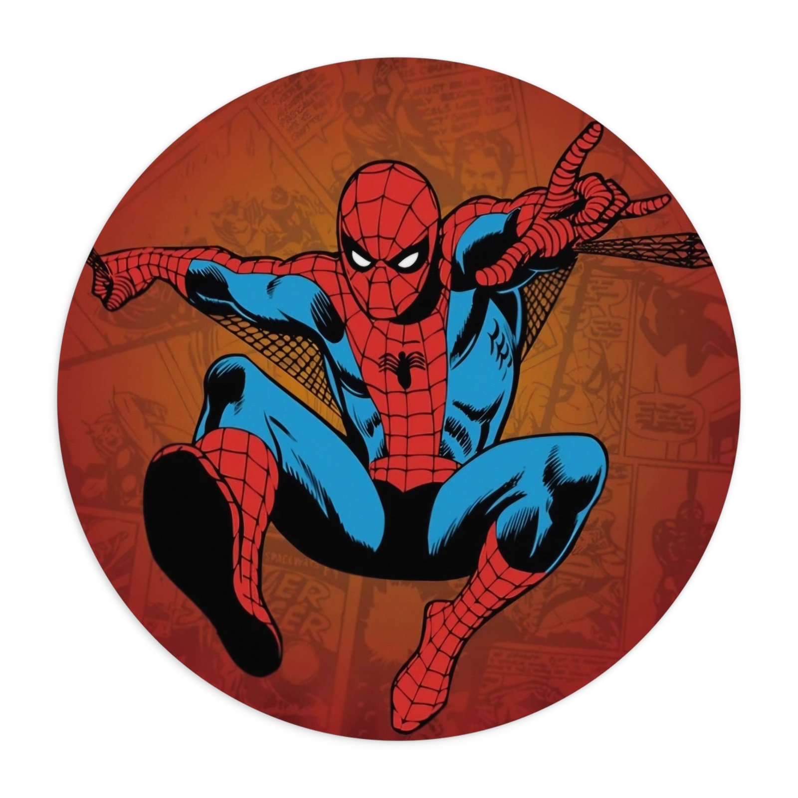 SPIDERMAN SHOOTING WEB 8" CUSTOM ROUND PC MOUSE PAD DESK MAT OFFICE GIFT